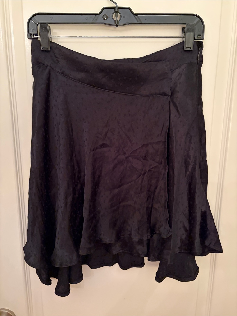 Free People Black Asymmetrical Satin Skirt